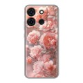 Полупрозрачный дизайнерский силиконовый чехол для Infinix Smart 7 Розовые розы