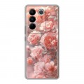 Полупрозрачный дизайнерский силиконовый чехол для Vivo V27 Розовые розы