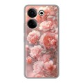 Полупрозрачный дизайнерский пластиковый чехол для Tecno Camon 20 Розовые розы
