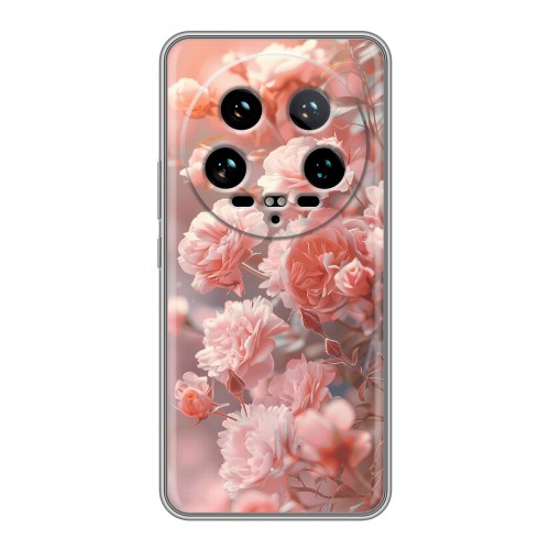Полупрозрачный дизайнерский пластиковый чехол для Xiaomi 14 Ultra Розовые розы