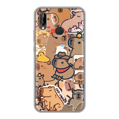 Дизайнерский силиконовый чехол для Huawei P20 Lite капибара