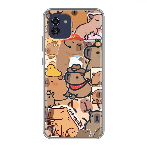 Дизайнерский силиконовый чехол для Samsung Galaxy A03 капибара