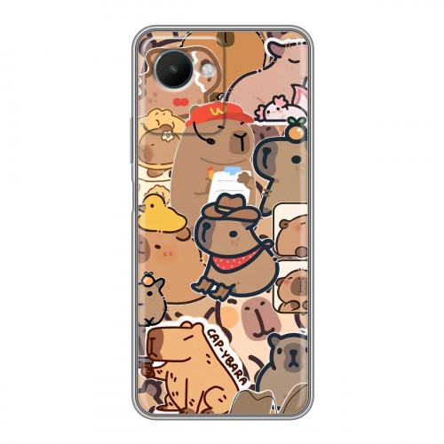 Дизайнерский силиконовый чехол для Realme C30s капибара