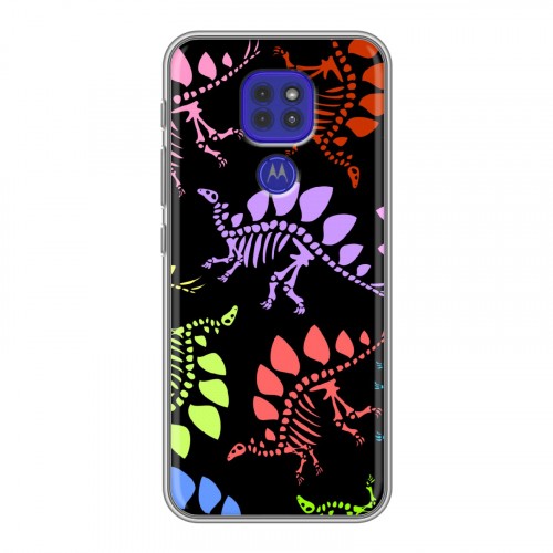 Дизайнерский силиконовый чехол для Motorola Moto G9 Play Узоры динозавров