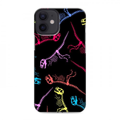 Дизайнерский пластиковый чехол для Iphone 12 Mini Узоры динозавров