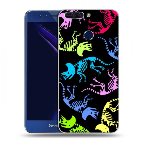 Дизайнерский пластиковый чехол для Huawei Honor 8 Pro Узоры динозавров