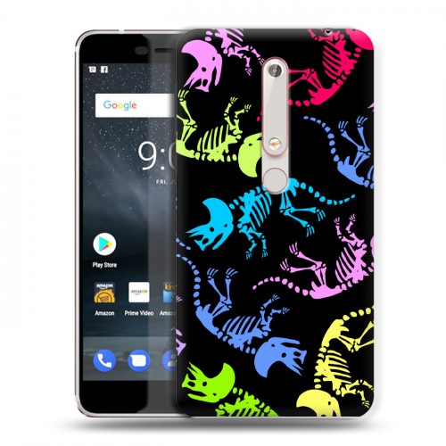 Дизайнерский пластиковый чехол для Nokia 6 (2018) Узоры динозавров