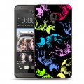 Дизайнерский пластиковый чехол для HTC Desire 700 Узоры динозавров