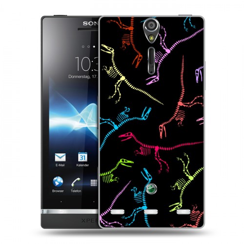 Дизайнерский пластиковый чехол для Sony Xperia S Узоры динозавров