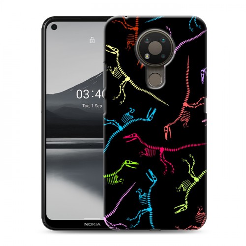Дизайнерский пластиковый чехол для Nokia 3.4 Узоры динозавров