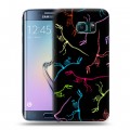 Дизайнерский пластиковый чехол для Samsung Galaxy S6 Edge Узоры динозавров