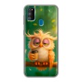 Дизайнерский силиконовый чехол для Samsung Galaxy M30s сова