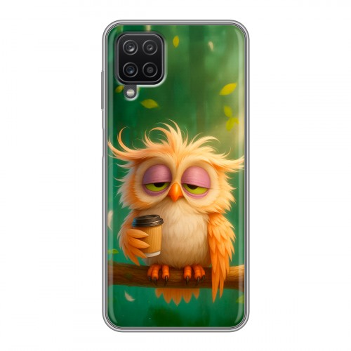 Дизайнерский силиконовый с усиленными углами чехол для Samsung Galaxy A12 сова