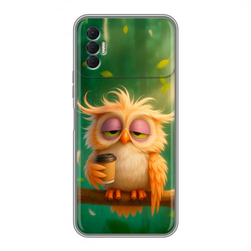 Дизайнерский силиконовый чехол для Tecno Spark 8P сова