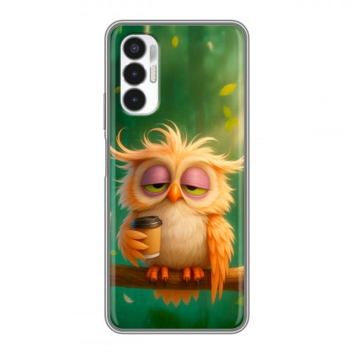 Дизайнерский силиконовый чехол для Tecno Pova 3 сова