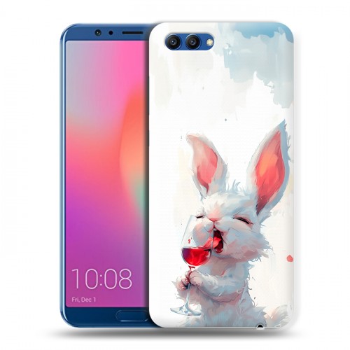 Полупрозрачный дизайнерский пластиковый чехол для Huawei Honor View 10 кролик зайчик
