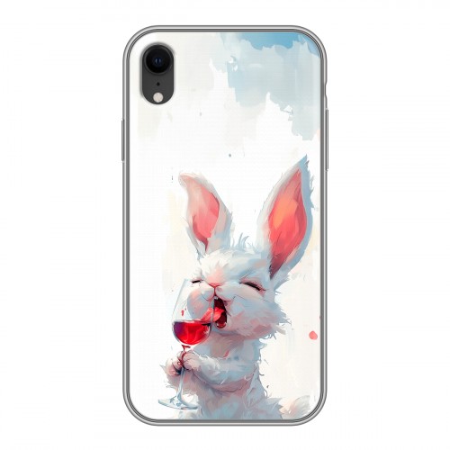 Полупрозрачный дизайнерский пластиковый чехол для Iphone Xr кролик зайчик