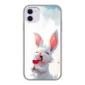 Полупрозрачный дизайнерский пластиковый чехол для Iphone 11 кролик зайчик