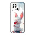 Полупрозрачный дизайнерский пластиковый чехол для Xiaomi Redmi 10C кролик зайчик