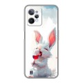 Полупрозрачный дизайнерский силиконовый чехол для Realme C31 кролик зайчик