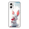 Полупрозрачный дизайнерский силиконовый с усиленными углами чехол для OPPO A96 кролик зайчик