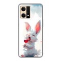 Полупрозрачный дизайнерский силиконовый чехол для OPPO Reno7 кролик зайчик