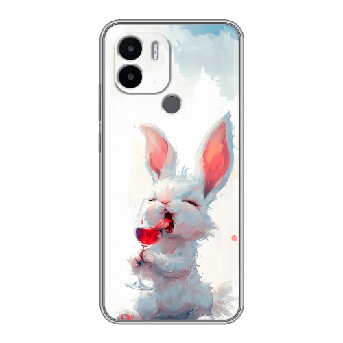 Полупрозрачный дизайнерский силиконовый чехол для Xiaomi Redmi A1 Plus кролик зайчик