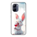 Полупрозрачный дизайнерский силиконовый чехол для Realme C33 кролик зайчик