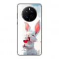 Полупрозрачный дизайнерский силиконовый с усиленными углами чехол для Huawei Mate 50 кролик зайчик