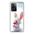 Полупрозрачный дизайнерский пластиковый чехол для OPPO A57s кролик зайчик