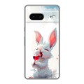 Полупрозрачный дизайнерский пластиковый чехол для Google Pixel 7 кролик зайчик