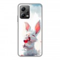 Полупрозрачный дизайнерский силиконовый чехол для Xiaomi Poco X5 кролик зайчик
