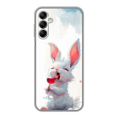 Полупрозрачный дизайнерский пластиковый чехол для Samsung Galaxy A14 кролик зайчик
