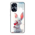 Полупрозрачный дизайнерский силиконовый чехол для Realme C55 кролик зайчик