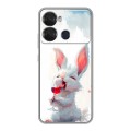 Полупрозрачный дизайнерский пластиковый чехол для Itel P40 кролик зайчик