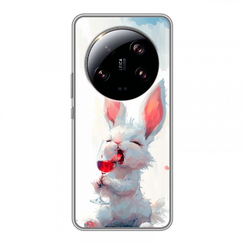 Полупрозрачный дизайнерский пластиковый чехол для Xiaomi 13 Ultra кролик зайчик