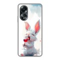 Полупрозрачный дизайнерский пластиковый чехол для OPPO A58 4G кролик зайчик