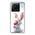 Полупрозрачный дизайнерский пластиковый чехол для Xiaomi 13T кролик зайчик