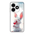 Полупрозрачный дизайнерский пластиковый чехол для Tecno Spark Go 2024 кролик зайчик