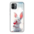 Полупрозрачный дизайнерский силиконовый чехол для Xiaomi Redmi A2 кролик зайчик