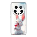 Полупрозрачный дизайнерский пластиковый чехол для Xiaomi 14 Ultra кролик зайчик
