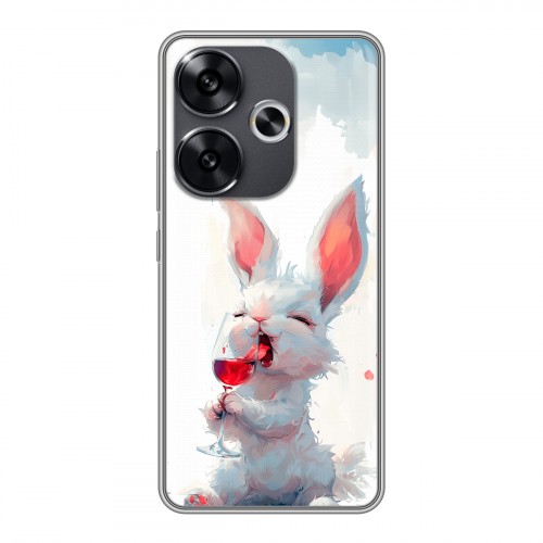 Полупрозрачный дизайнерский пластиковый чехол для Xiaomi Redmi Turbo 3 кролик зайчик