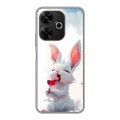 Полупрозрачный дизайнерский пластиковый чехол для RedMi 13 4G кролик зайчик