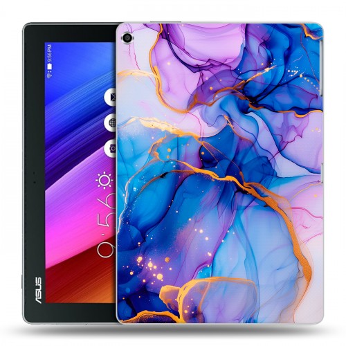 Дизайнерский силиконовый чехол для ASUS ZenPad 10 синий мрамор