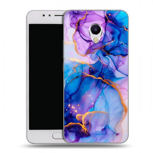 Дизайнерский пластиковый чехол для Meizu M5s синий мрамор