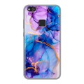 Дизайнерский силиконовый чехол для Huawei P10 Lite синий мрамор