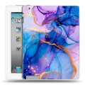 Дизайнерский пластиковый чехол для Ipad 2/3/4 синий мрамор