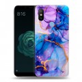 Дизайнерский силиконовый чехол для Xiaomi Mi A2 синий мрамор
