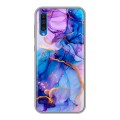 Дизайнерский силиконовый чехол для Samsung Galaxy A50 синий мрамор