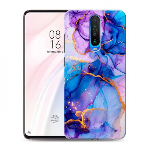 Дизайнерский пластиковый чехол для Xiaomi RedMi K30 синий мрамор